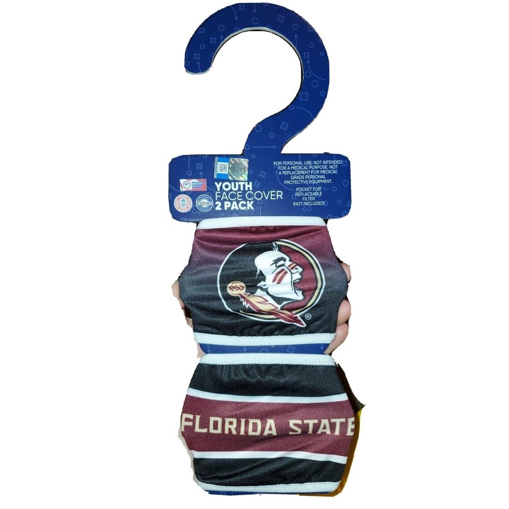 Collegiate Florida State University FSU Youth Face Cover 2-Pack